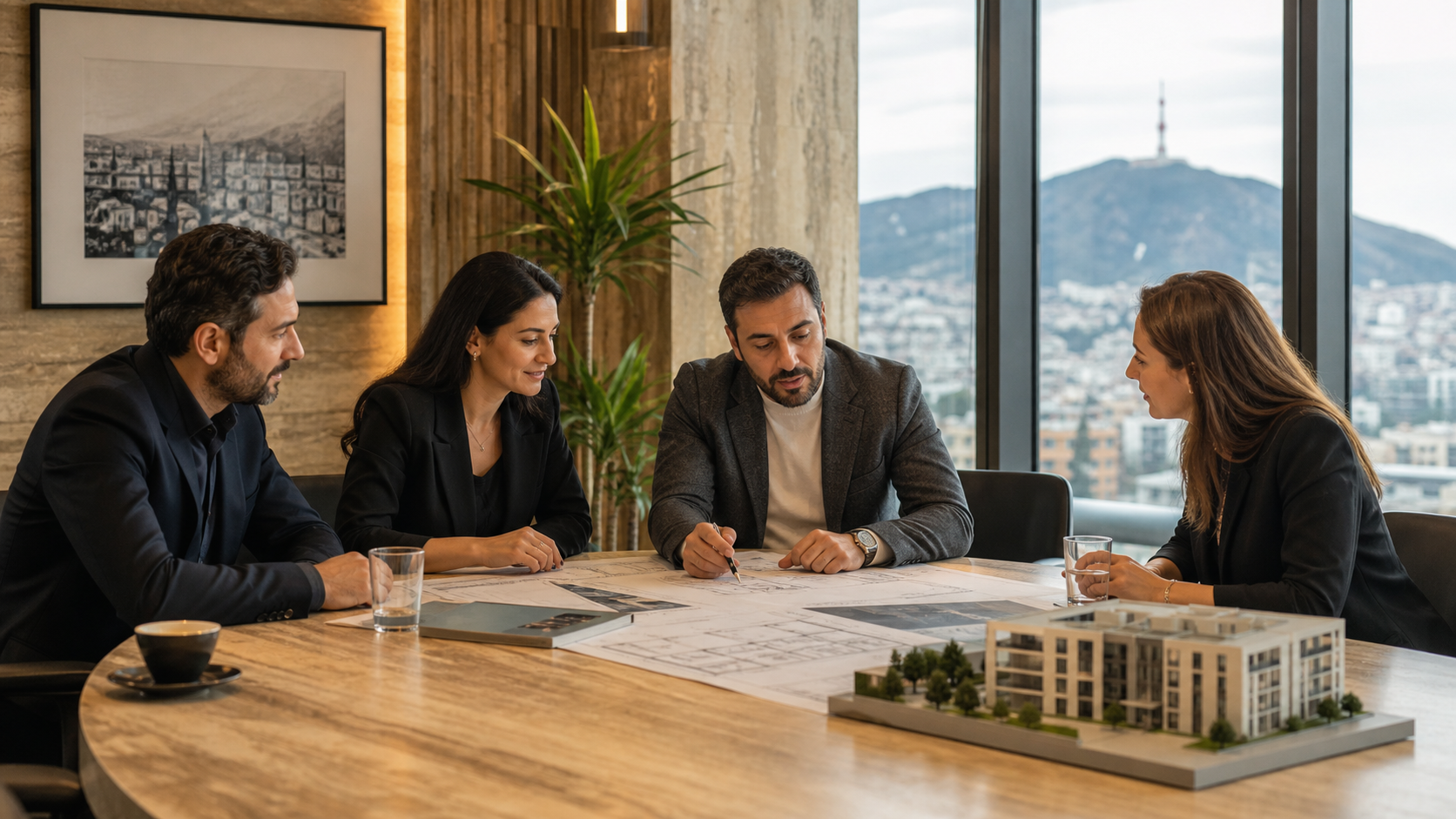 Aurevon client conversation and contact route in a premium business setting.